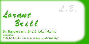 lorant brill business card